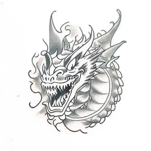 Dragon With Fire Out Of Mouth