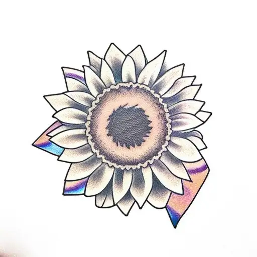 Sunflower With Ribbon Wrapped