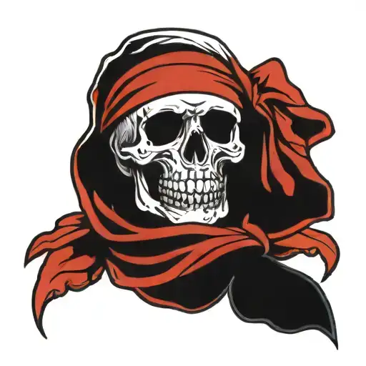 Skull With Red Bandana