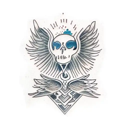 Raven With Wings Hugging The Arm