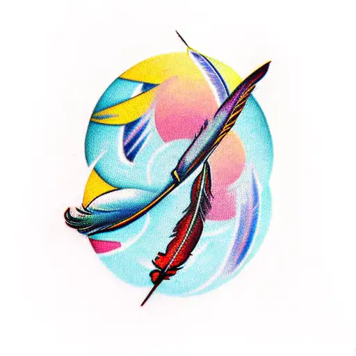 Feather And Infiniti Symbol