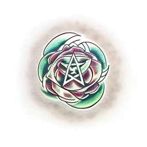Pentagram Thorns Rose Cat