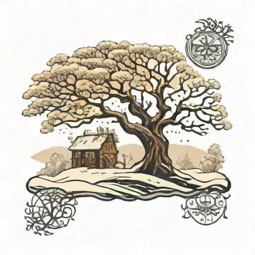 Tree Of Life Winter Landscape