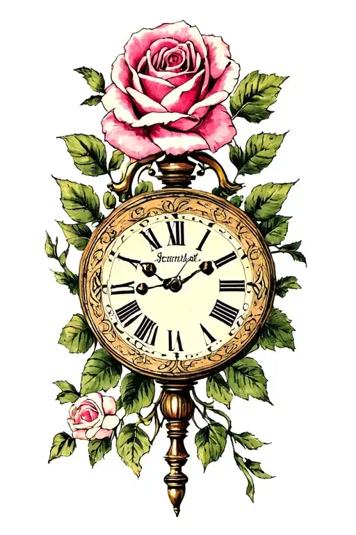 Fleur Rose Clock