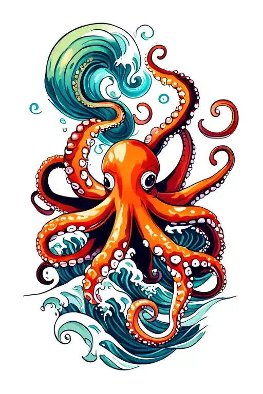 Octopus With Waves