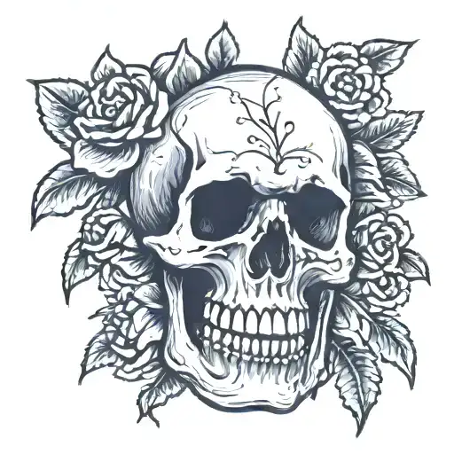 Flower And Skull