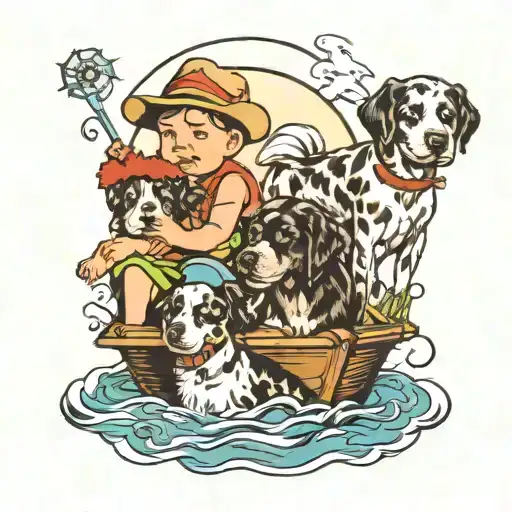 Art Swimming Children Grandchildren Dogs