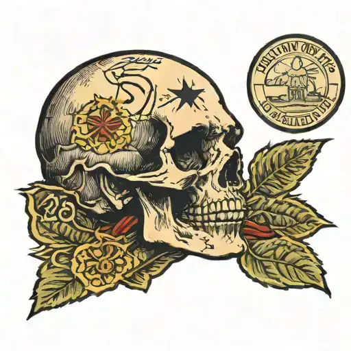 Benjamin Franklin Skull With 28Th Infantry Division Pa Patch