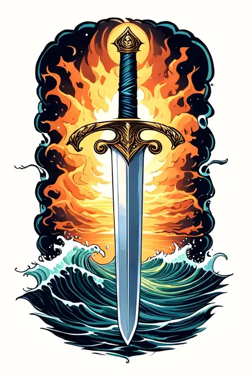 Sword In Water Waves