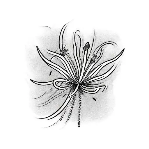 Red Spider Lily With Chains Around It