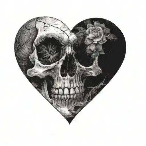 A Skull In The Shape Of A Heart