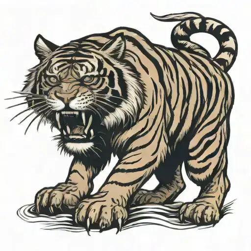 Tiger Angry Full Body