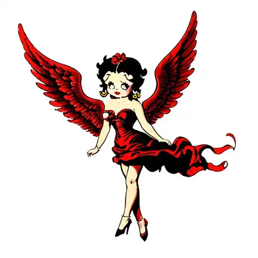 Betty Boop With Angel Wings Spread