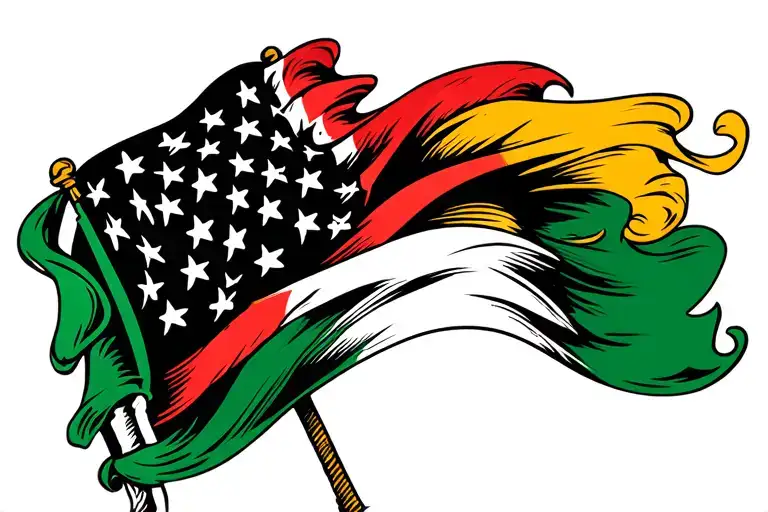 Irish Tri-color Flag Waving