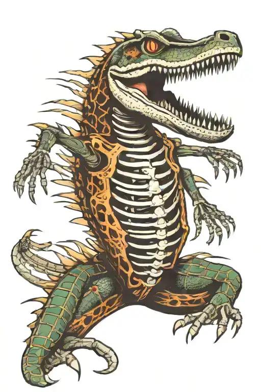 The Alligator Full Body Skeleton
