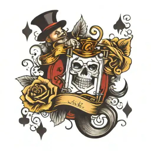 Jack Playing Card Adjacent To An Hourglass Dust Coiling In-between