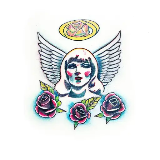 Guardian Angel With Roses Mom