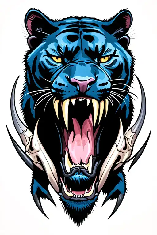 Panther Snarl And Claws Emerging