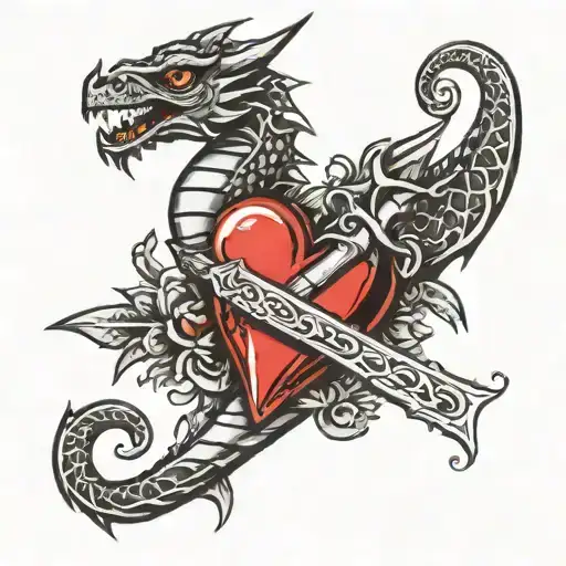 Dragon Dagger With Heart