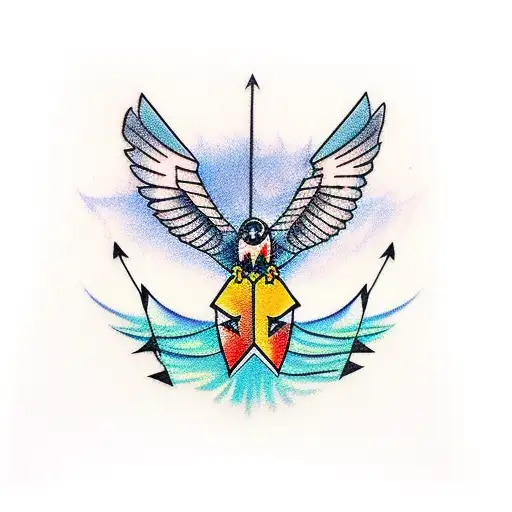 Hawk Midflight Pierced Through From Below With Arrow