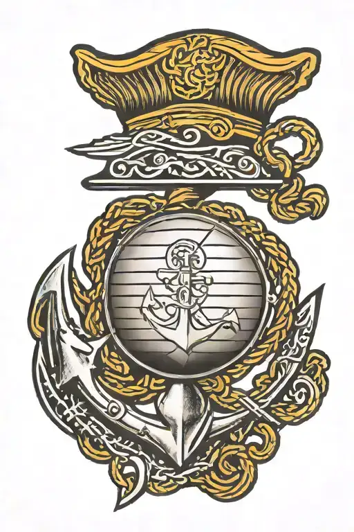 United States Marine Corps Emblem And United States Navy Chief Anchor