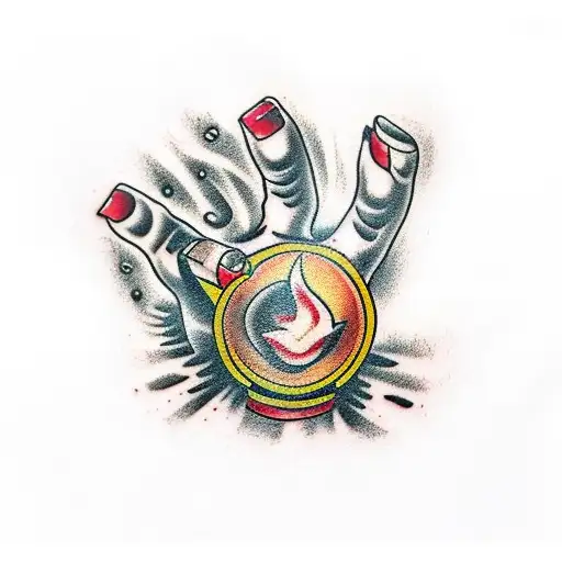 Hand Being Burnt By Stove Fire