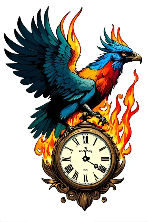 Clock Burning With Phoenix