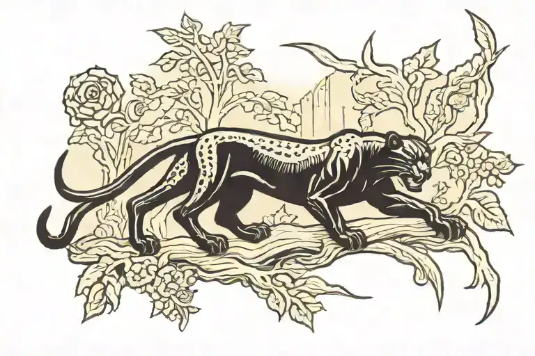 Black Panther Stalking Its Prey