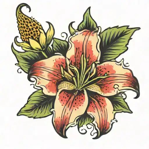 Lily Hip Tattoo Vertical