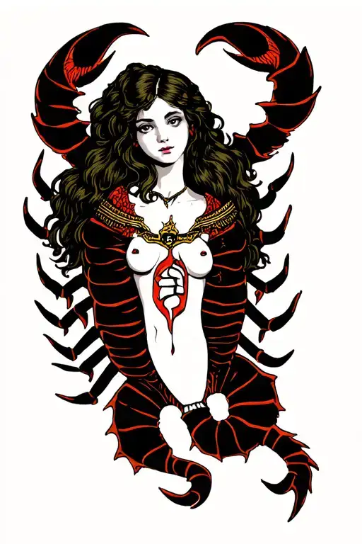 A Girl With The Symbol Of Scorpio