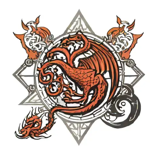 Targaryen Sigil With The Words Fire And Blood
