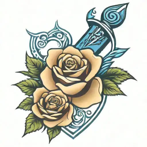 Blue Rose And Dagger