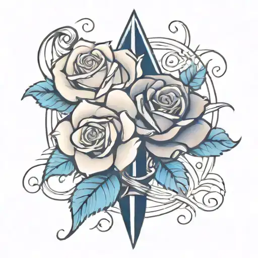 Blue Rose And Dagger