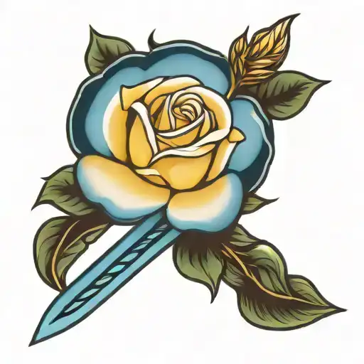Blue Rose And Dagger Piercing