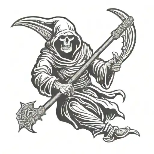 Grim Reaper With Scythe That Says Raw