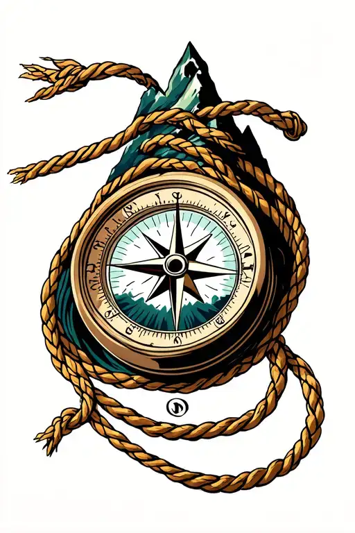 Compass Wave Mountain Rope Tied