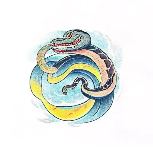 Snake Wrapped Around A Planet