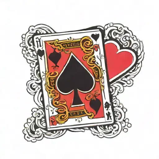 Jack Of Spades Symbol With 10 Of Hearts Playing Card