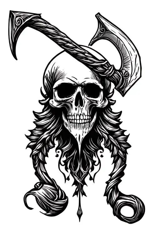 Scythe Only Line Drawing