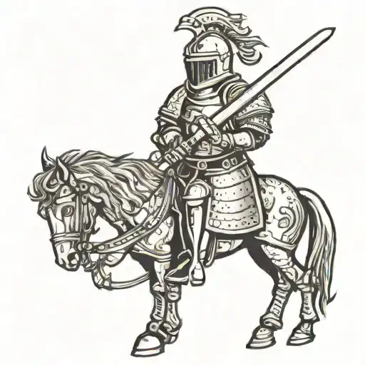 A Knight Holding A Sword Showing His Loyalty