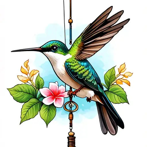 Humming Bird On Fishing Rod