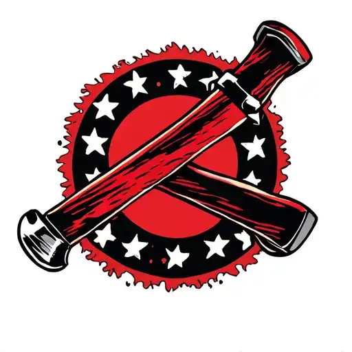 Red And Black Hammers From The Wall