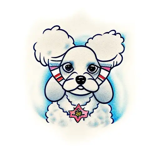 Apricot Toy Poodle With Longer Ears Under Water