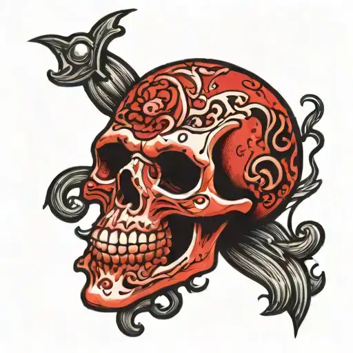 Red And Black Skull