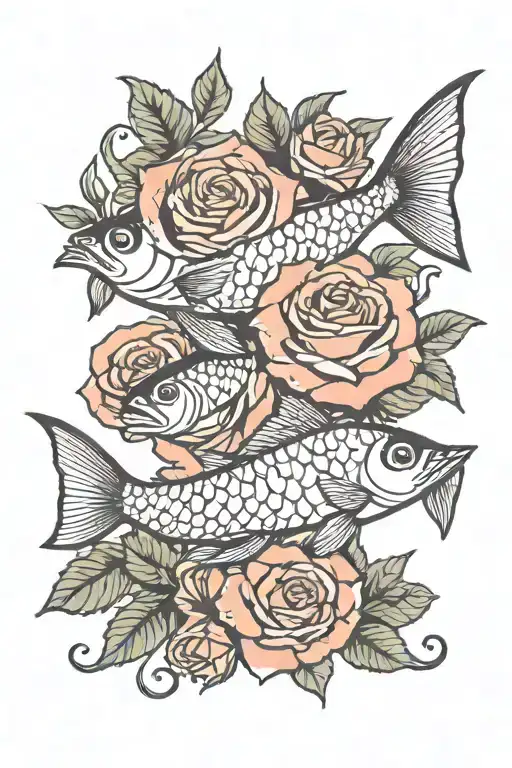 Fish And Roses Growing