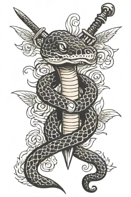 Snake With Sword