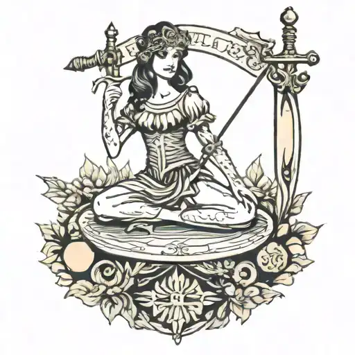 Tarot With Sword And Scales