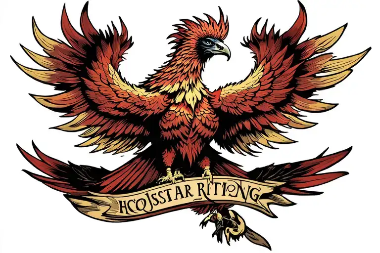 Traditional Style Phoenix Rising From Darkness Chest