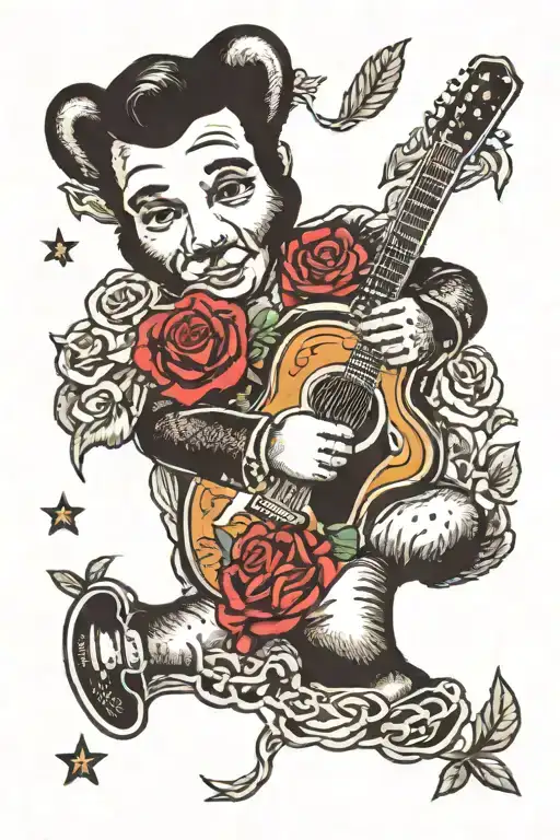 Elvis Teddy Bear With Roses