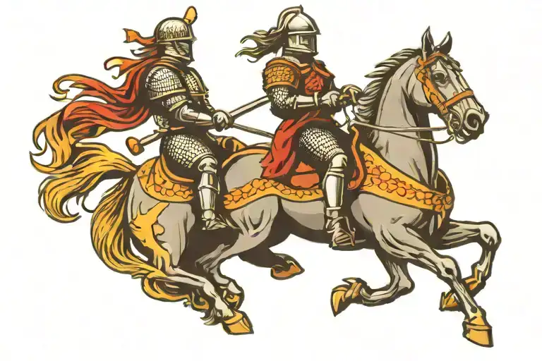 Knight On A Horse Running